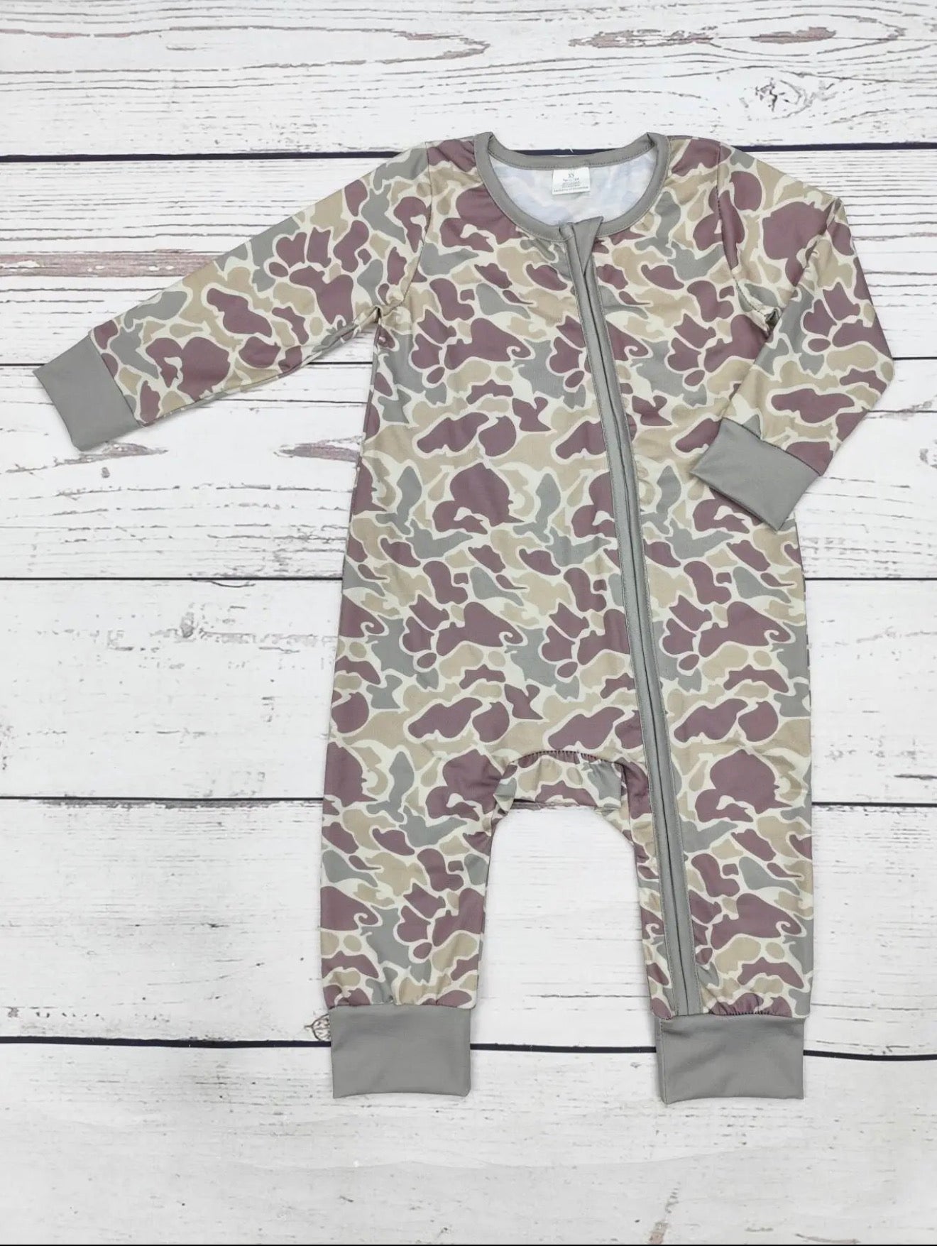 Camo Zip Print Sleeper