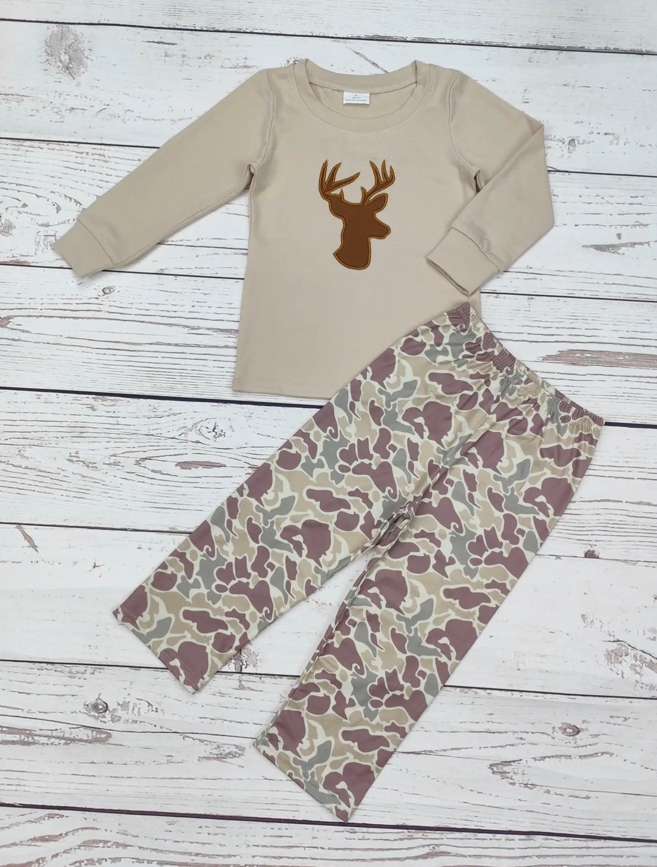Deer Appliqué Long Sleeve + Pant
