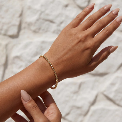 Classic 4mm | Gold Filled Beaded Bracelet