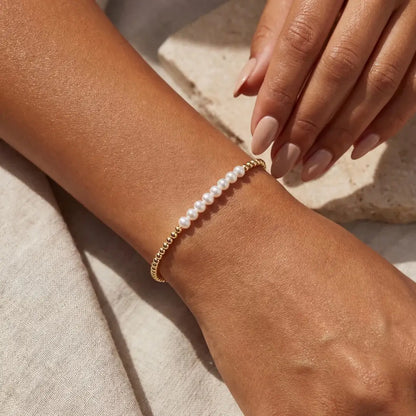 Colette | Gold Filled Beaded Bracelet with Pearls