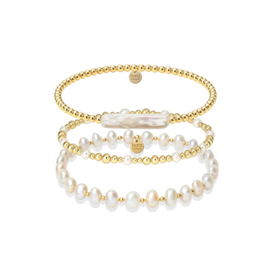 Sydney | Gold Filled Beaded Bracelet Stack