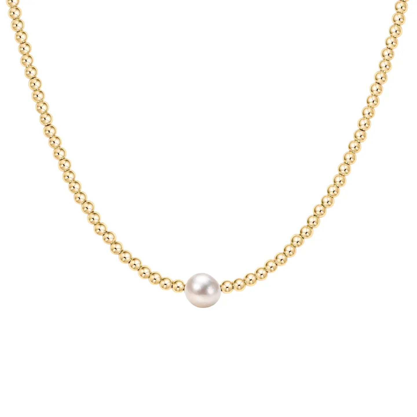 Audrey | Gold Filled Beaded Necklace with Pearls