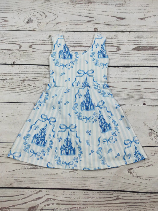 Kids Girls Castle Printed Athletic Dresses