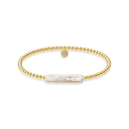 Chrishell | Gold Filled Beaded Bracelet with Pearl