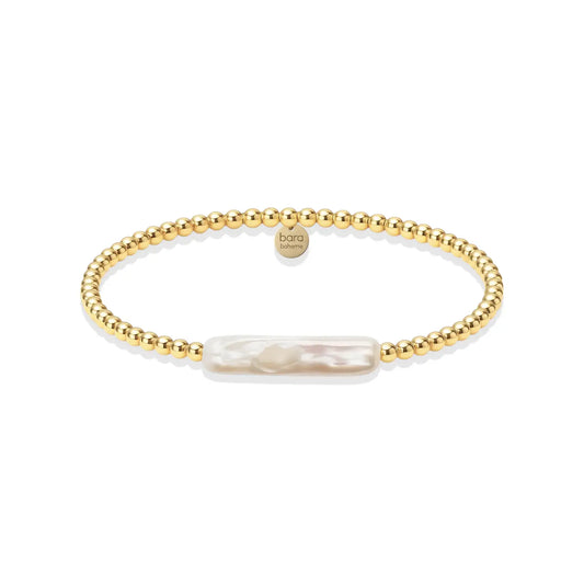 Chrishell | Gold Filled Beaded Bracelet with Pearl